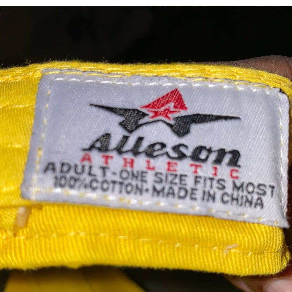 Alleson Athletics Vintage adjustable bright yellow y2k gorp unisex sun visor - Picture 5 of 5